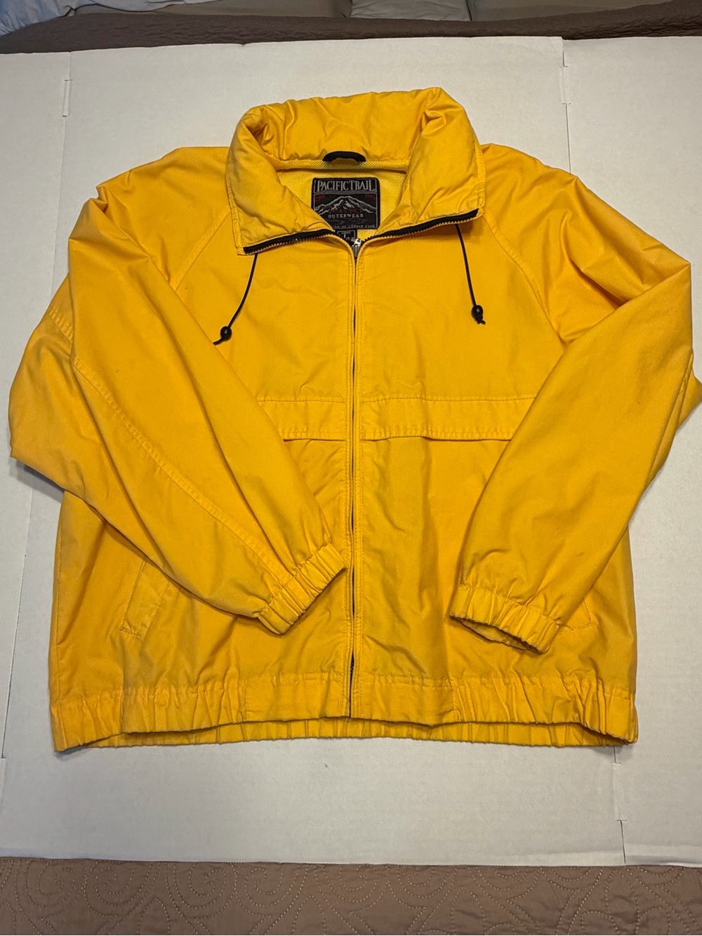Pacific Trail Women’s Quality Outerwear Yellow Windbreaker Full Zip Pockets Larg